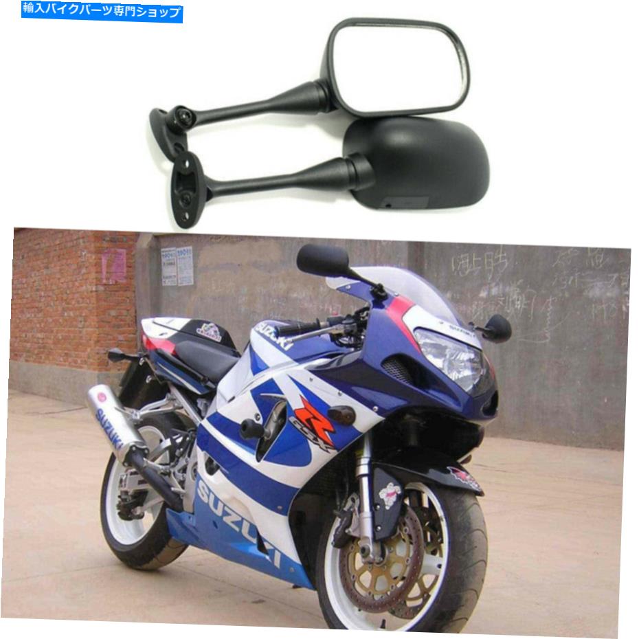 Mirror スズキGSXR600 GSXR750 1998-2019のためのブラックオートバイのバックサイドミラー Black Motorcycle Rearview Side Mirrors For Suzuki GSXR600 GSXR750 1998-2019【並行輸入品】
