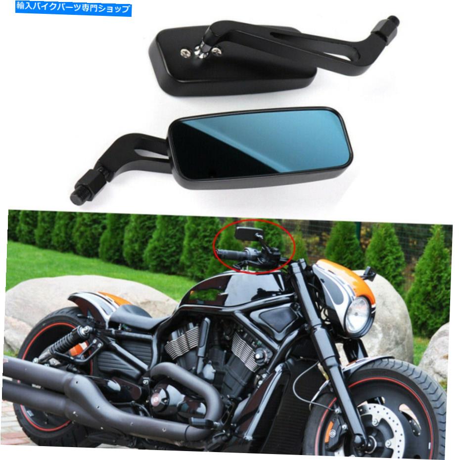 Mirror ハーレーストリートグライドロードグライドVロッドのための長方形のオートバイのrrearviewのミラー Rectangle Motorcycle Rrearview Mirrors For Harley Street Glide Road Glide V-Rod【並行輸入品】
