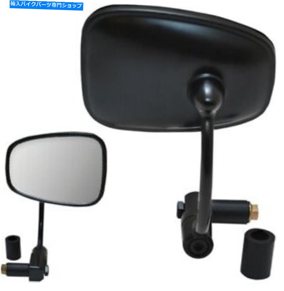 Mirror 部品無制限のバーエンド半直角ミラーブラック Parts Unlimited Bar End Semi-Rectangular Mirror Black【並行輸入品】