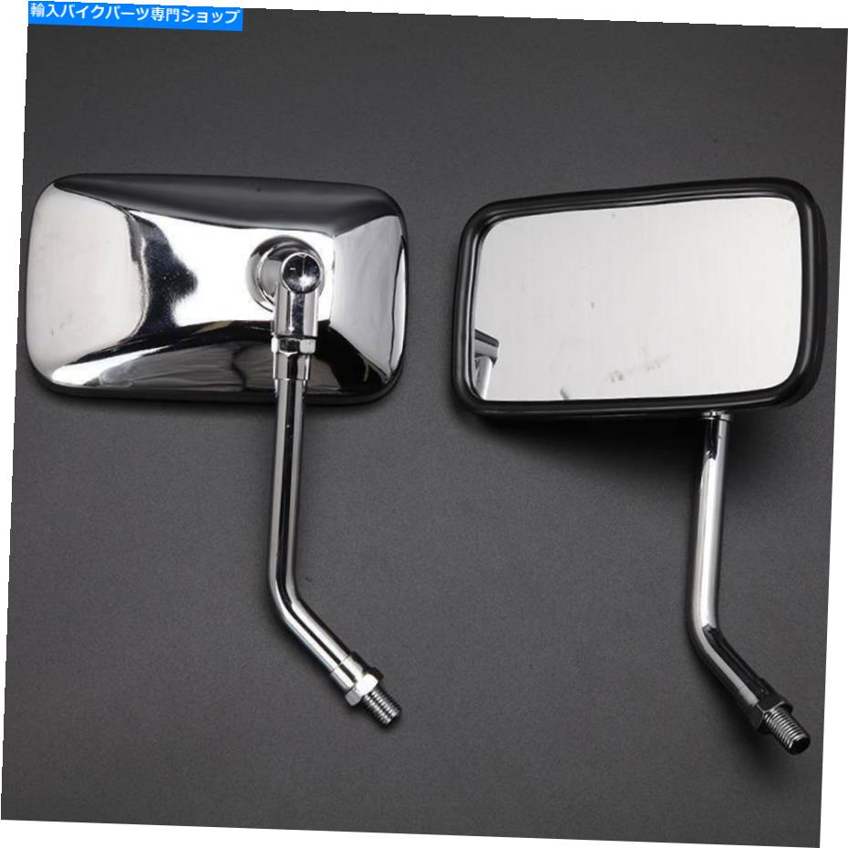 Mirror Honda Shadow Spirit 750 1100 VTX1300 VTX1800のためのクロム長方形サイドミラー Chrome Rectangle Side Mirrors For Honda Shadow Spirit 750 1100 VTX1300 VTX1800 A【並行輸入品】