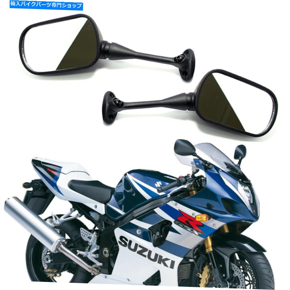 Mirror 鈴木GSXR 600 GSXR600 GSXR750用ペアブラックオートバイリアビューサイドミラー Pair Black Motorcycle Rearview Side Mirrors For Suzuki GSXR 600 GSXR600 GSXR750【並行輸入品】