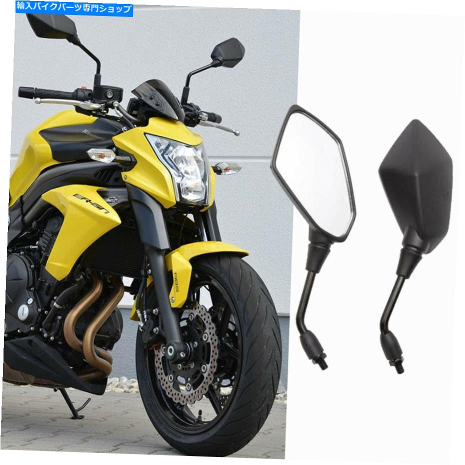 Mirror オートバイリアビューサイドミラーブラック2019年2018年2018年2017年鈴木キングクワッド750 Motorcycle Rear View Side Mirrors Black For 2019 2018 2017 Suzuki King Quad 750【並行輸入品】