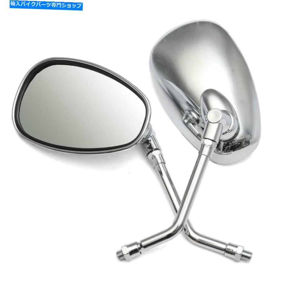 Mirror ホンダシャドウVLX 600クロムオートバイリアビューサイドミラー10mmアメリカ合衆国 Fit For Honda Shadow VLX 600 Chrome Motorcycle Rear View Side Mirrors 10MM USA【並行輸入品】
