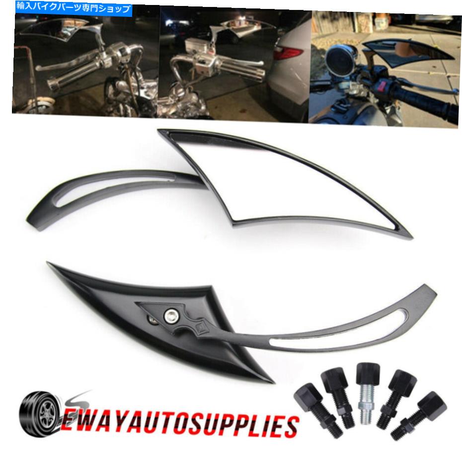 Mirror ハーレーファットボーイロードキングスポーツスターXL883 1200 Dyna Softail Rear View Mirrors For Harley Fatboy Road King Sportster XL883 1200 Dyna Softail【並行輸入品】