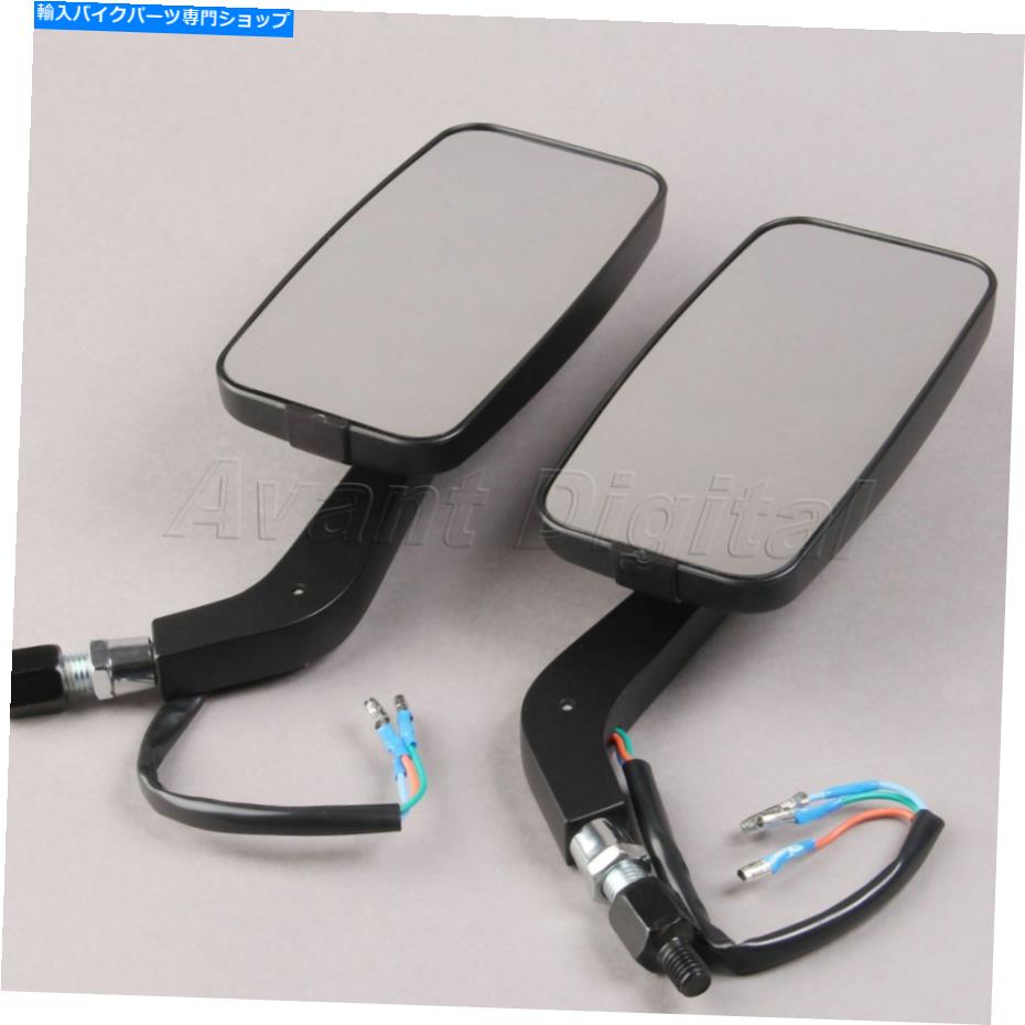 Mirror ブラックオートバイリアビューミラー12 LEDターン信号インジケータの内蔵ライト Black Motorcycle Rearview Mirrors 12 LED Turn Signal Indicator Integrated Light【並行輸入品】