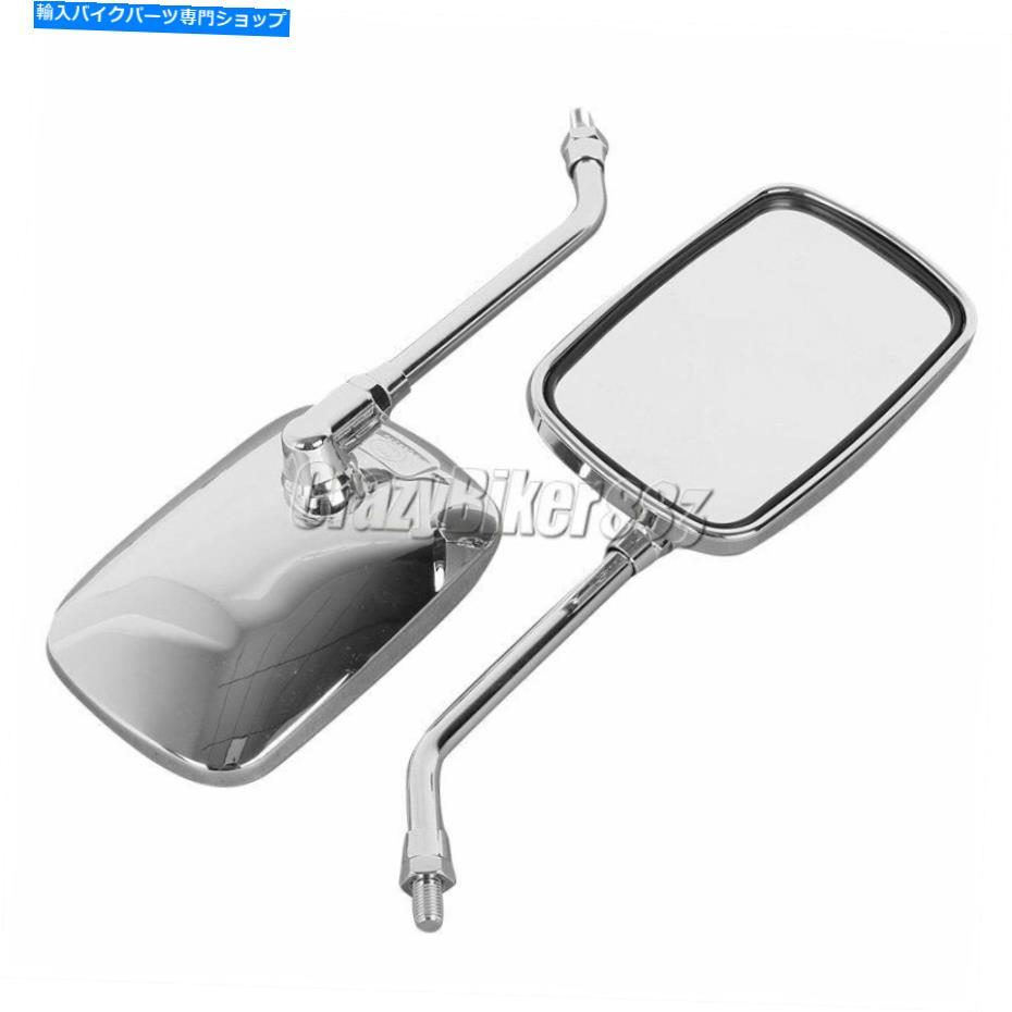 Mirror Honda Shadow VT700 VT750 VTX1300用クローム長方形のバックミラー Chrome Rectangle Rearview Mirrors For Honda Shadow VT700 VT750 VT1100 VTX1300【並行輸入品】