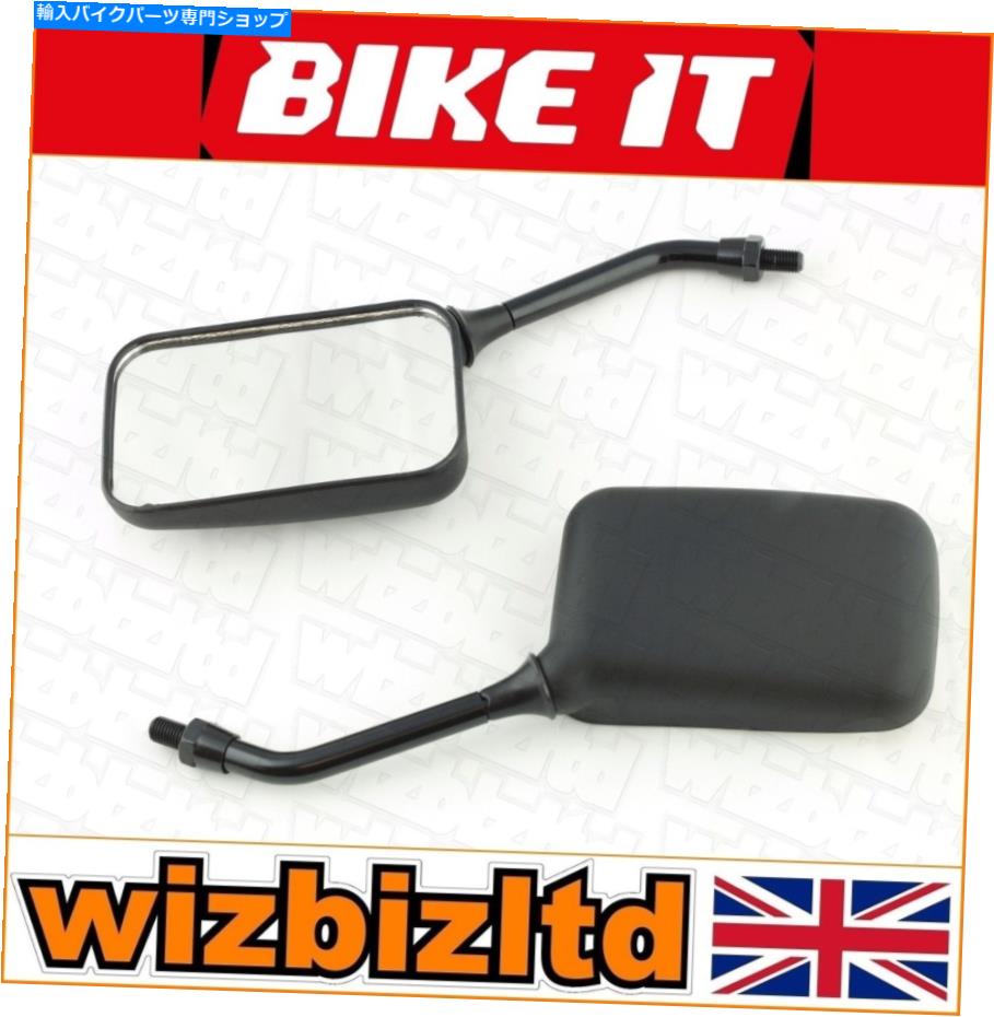 Mirror 短いGPスポーツブラックユニバーサルボルトマウントミラーのバイキットペアMRUGPS Bikeit Pair of Short GP Sports Black Universal Bolt Mounted Mirrors MRUGPS【並行輸入品】
