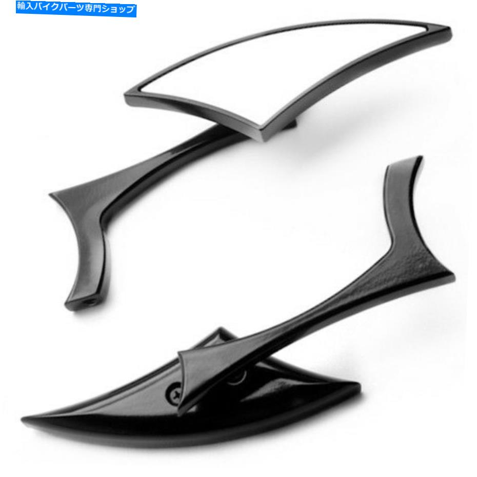 Mirror オートバイクルーザーチョッパー8-10mmのための黒い刃の安定したCNCのアルミニウムミラー BLACK BLADE STEADY CNC ALUMINUM MIRRORS FOR MOTORCYCLE CRUISER CHOPPER 8-10MM【並行輸入品】