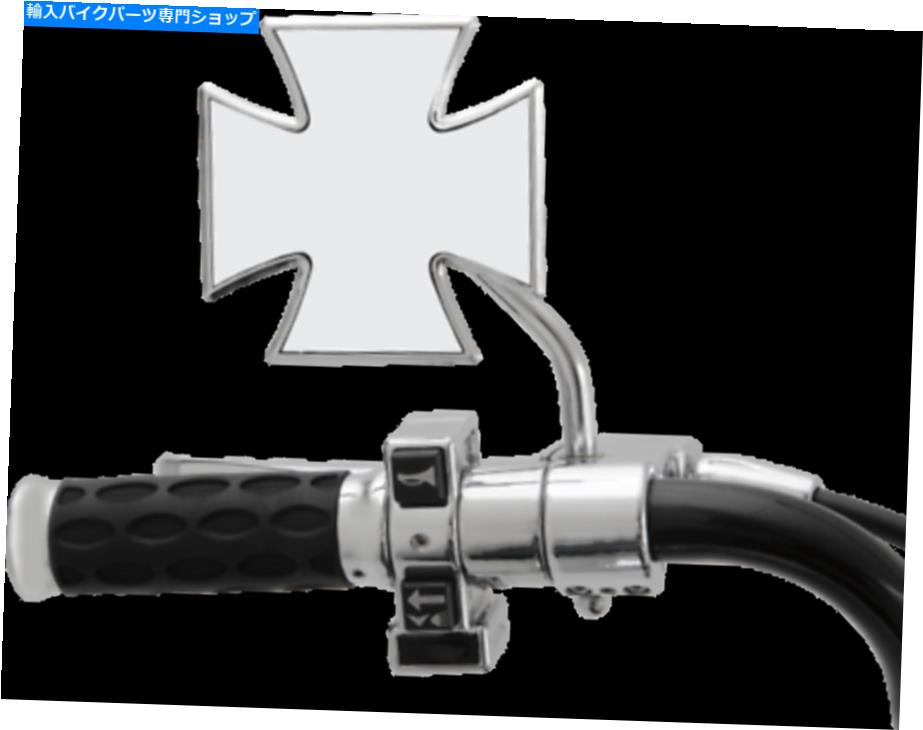Mirror ハーレードラッグスペシャリークロームマルタクロスミラーラウンドステム1901-6060 Harley Drag Specialties Chrome Maltese Cross Mirror Round Stem 1901-6060【並行輸入品】