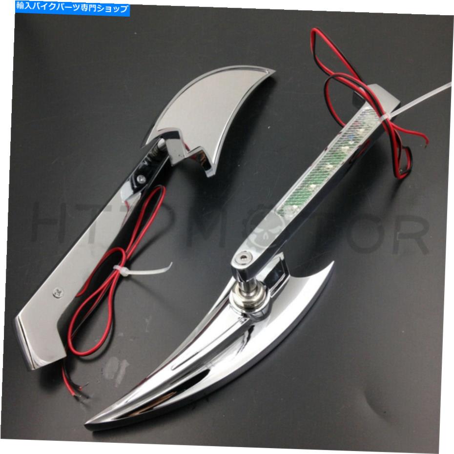 Mirror ハーレーソフトファットボーイオーバルのカスタムミラーを実行しているブレードターン信号 Blade Turn signals Running Custom Mirror For Harley softail FatBoy OVAL【並行輸入品】