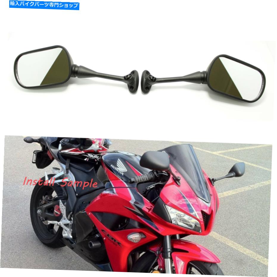 Mirror ホンダCBR954RR / CBR1000RRブラックオートバイリアビューミラー左右 For Honda CBR954RR / CBR1000RR Black Motorcycle Rearview Mirrors Left & Right【並行輸入品】