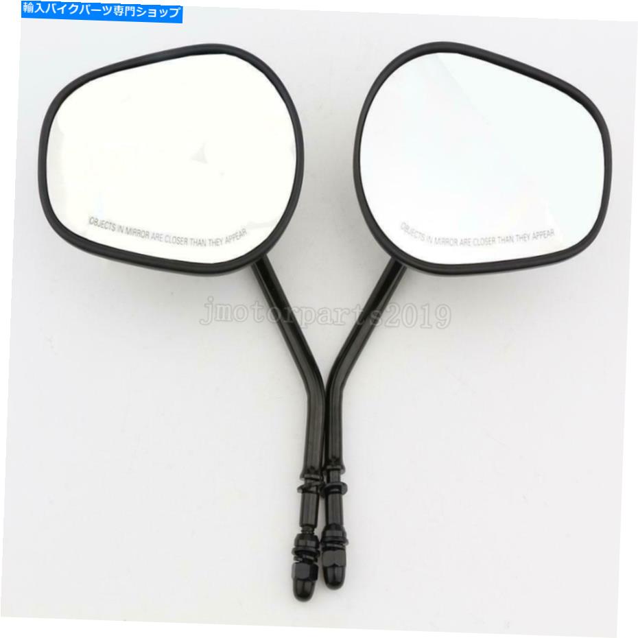 Mirror Harley-Davidson Dyna Softail 1998-2018のためのブラックアルミ製バックミラー Black Aluminum Rearview Mirrors For Harley-Davidson Dyna Softail 1998-2018【並行輸入品】