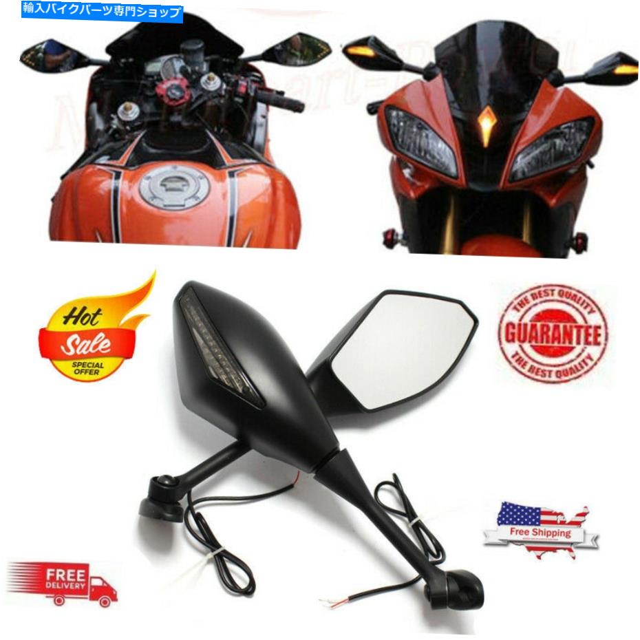 Mirror オートバイの矢印LED鈴木GSXR600 GSXR750ホンダのための信号サイドミラーを導きました Motorcycle Arrow LED Turn Signal Side Mirrors For SUZUKI GSXR600 GSXR750 Honda【並行輸入品】
