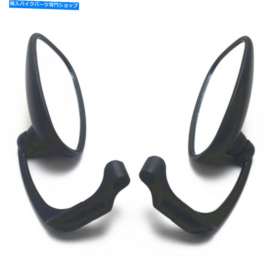 Mirror ハーレーツーリングのためのブラックオブランドミラーのペアの自動二輪車ユニバーサルM8 M10 Pair Motorcycle Universal M8 M10 Black oval Rearview Mirrors For Harley Touring【並行輸入品】