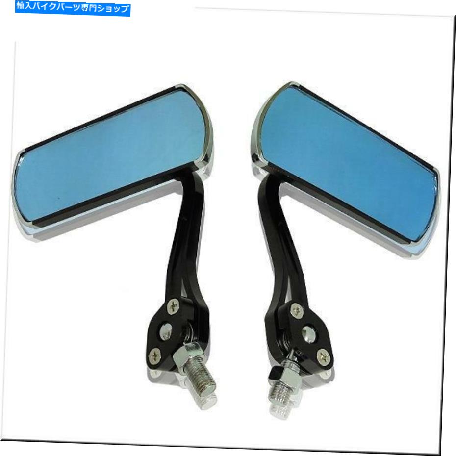 Mirror オートバイ10mm 8mm時計回りのボルトリアビューミラーブラック MOTORCYCLE 10MM 8MM CLOCKWISE BOLTS REAR VIEW MIRROR BLACK【並行輸入品】