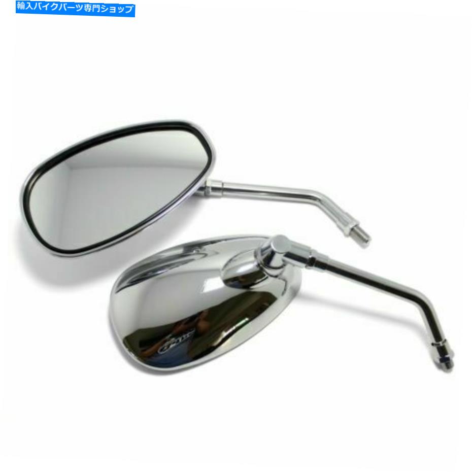 Mirror ホンダシャドウVLX 600 VTX1300用ロングステムクロームオートバイリアビューミラー Long Stem Chrome Motorcycle Rear View Mirrors For Honda Shadow VLX 600 VTX1300【並行輸入品】