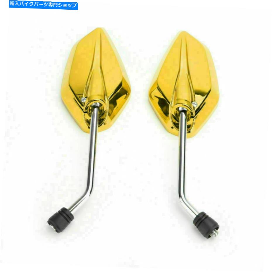 Mirror ゴールド10mmスレッドバイクミラーユニバーサルモーター/自転車/スクーターペア - CW F1 GOLD 10MM THREAD MOTORBIKE MIRRORS UNIVERSAL Motor/BIKE/SCOOTER PAIR - CW F1【並行輸入品】