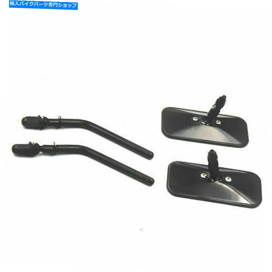 Mirror ハーレーカスタムのためのユニバーサル長方形の黒いオートバイ8mmのバックビューサイドミラー Universal Rectangle Black Motorcycle 8mm Rearview Side Mirrors For Harley Custom【並行輸入品】