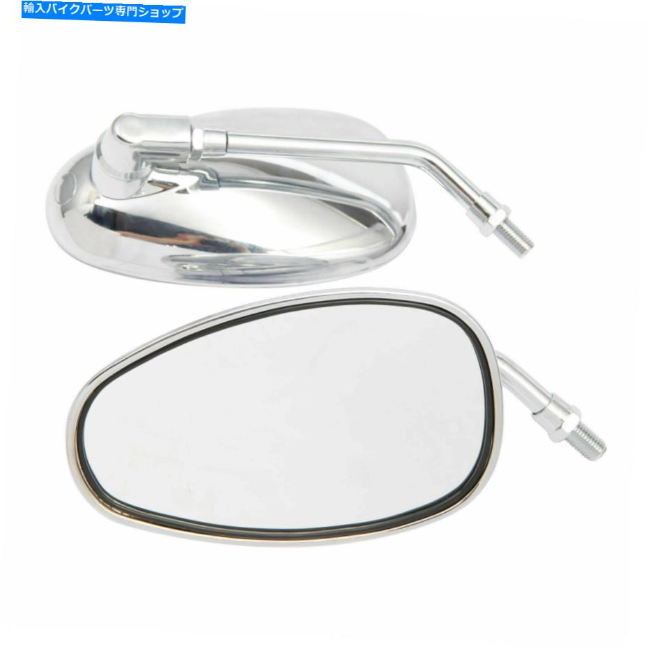Mirror 2倍ユニバーサル大型オートバイのバイクの自転車クロムサイドミラーリアビュー10mm 2X Universal Large Motorcycle Motorbike Bike Chrome Side Mirrors Rear View 10mm【並行輸入品】