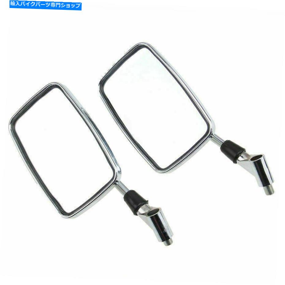 Mirror ペアオートバイリアビューLH RHサイドミラー10mmスレッドクロムユニバーサル Pair Motorcycle Rearview LH RH Side Mirrors 10mm Thread Chrome Universal For【並行輸入品】