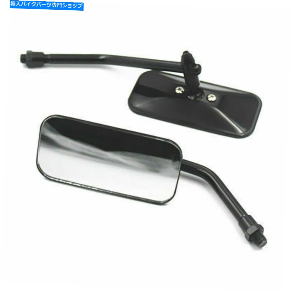 Mirror ユニバーサル10mm長方形のバックサイドミラーオートバイカフェレーサーオールドスクール Universal 10mm Rectangle Rearview Side Mirrors Motorcycle Cafe Racer Old School【並行輸入品】