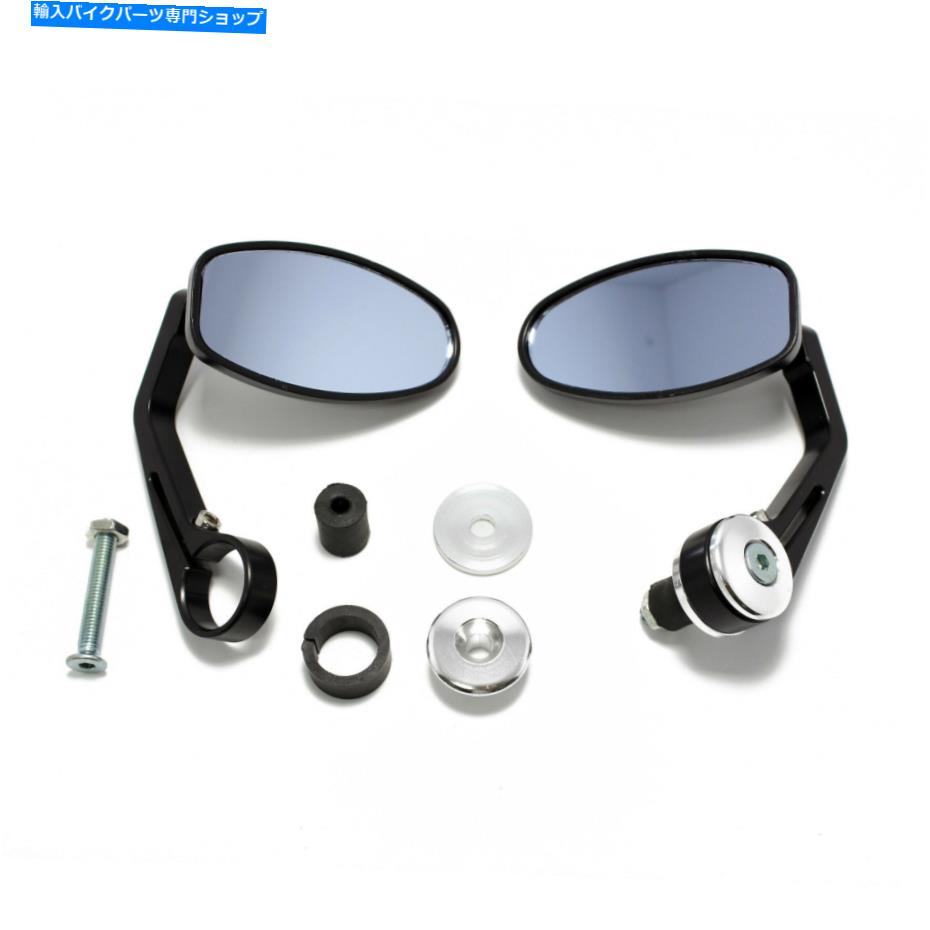 Mirror ホンダスズキヤマハカフェレーサーのためのシルバーオートバイ7/8ハンドル棒エンドミラー SILVER MOTORCYCLE 7/8 HANDLE BAR END MIRRORS FOR HONDA SUZUKI YAMAHA CAFE RACER【並行輸入品】