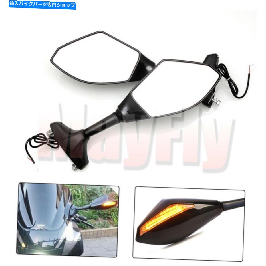 Mirror ヤマハFZR600 YZF600R FZ1 YZF R1 R6用W / LED回転信号リアビューミラー W/LED Turn Signal Rear View Mirrors Fit For Yamaha FZR600 YZF600R FZ1 YZF R1 R6【並行輸入品】