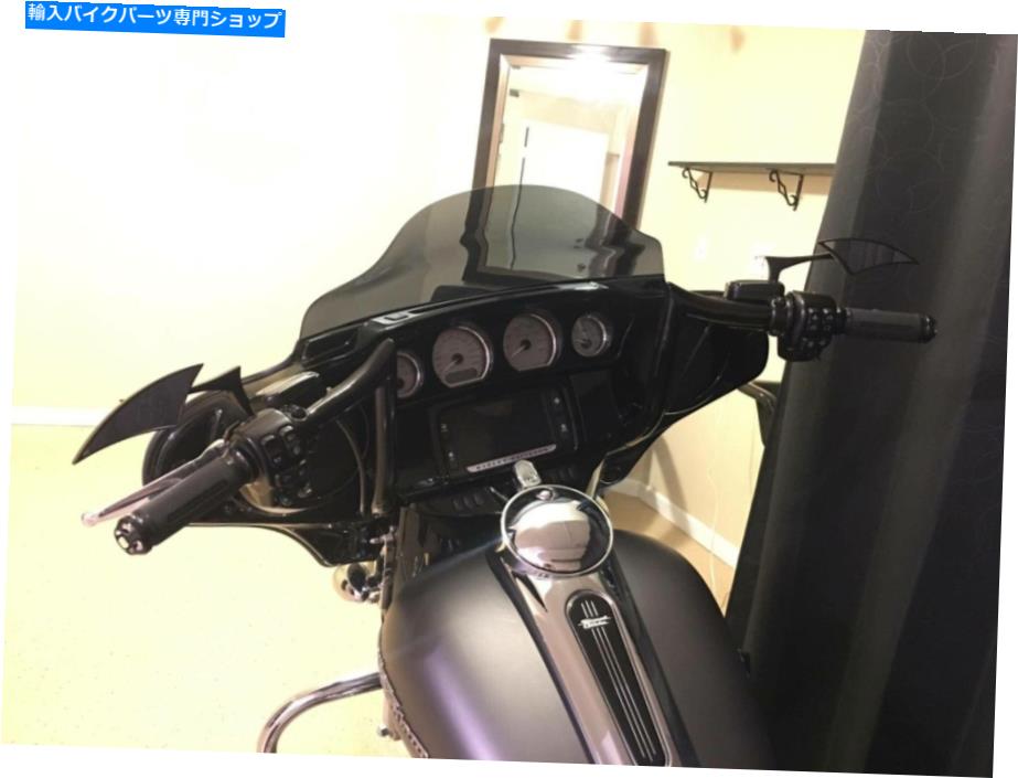 Mirror ハーレーダビッドソンロードグライドストリートグライドのためのオートバイリアビューサイドミラー Motorcycle Rear View Side Mirrors For Harley Davidson Road Glide Street Glide FO【並行輸入品】