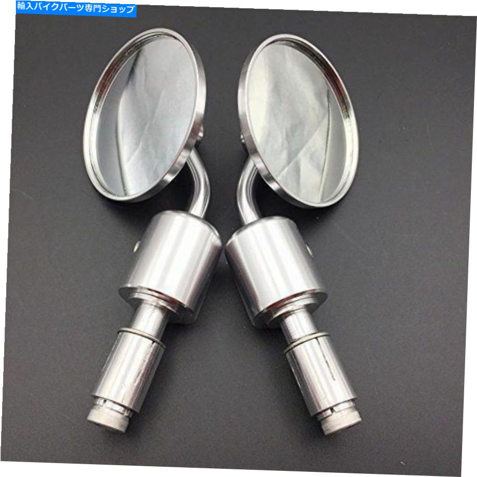 Mirror シルバーオートバイCNC凸バーエンドミラー4カフェレーサークラブマンボベルブエル Silver MOTORCYCLE CNC CONVEX BAR END MIRRORS 4 CAFE RACER CLUBMAN BOBBER BUELL【並行輸入品】
