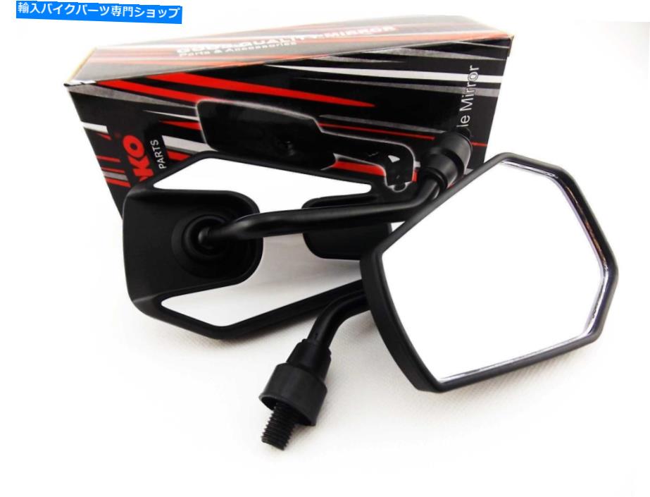 Mirror ホンダCB750ナイトホーク91-03ブラックホワイトヘクスソコミラー HONDA CB750 NIGHTHAWK 91-03 BLACK WHITE HEX SOKO MIRRORS【並行輸入品】