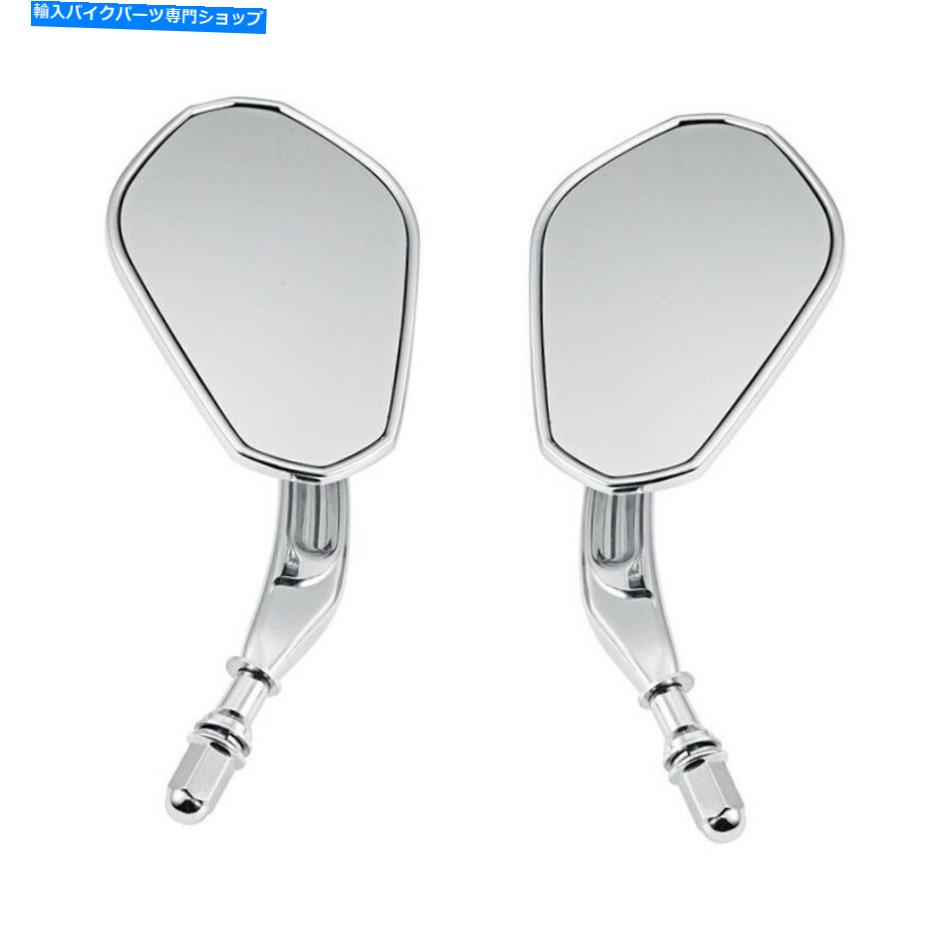 Mirror ハーレー - ダビッドソンストリートグライドロードキングファットボーイのためのクロムオートバイサイドミラー Chrome Motorcycle Side Mirrors For Harley-Davidson Street Glide Road King Fatboy【並行輸入品】