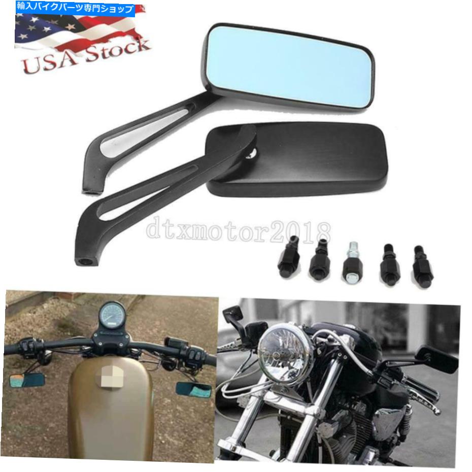 Mirror ヤマハロードスターウォリアーミッドナイトXV1600 XV1700のための黒い長方形のミラー Black Rectangular Mirrors For Yamaha Road Star Warrior Midnight XV1600 XV1700 US【並行輸入品】