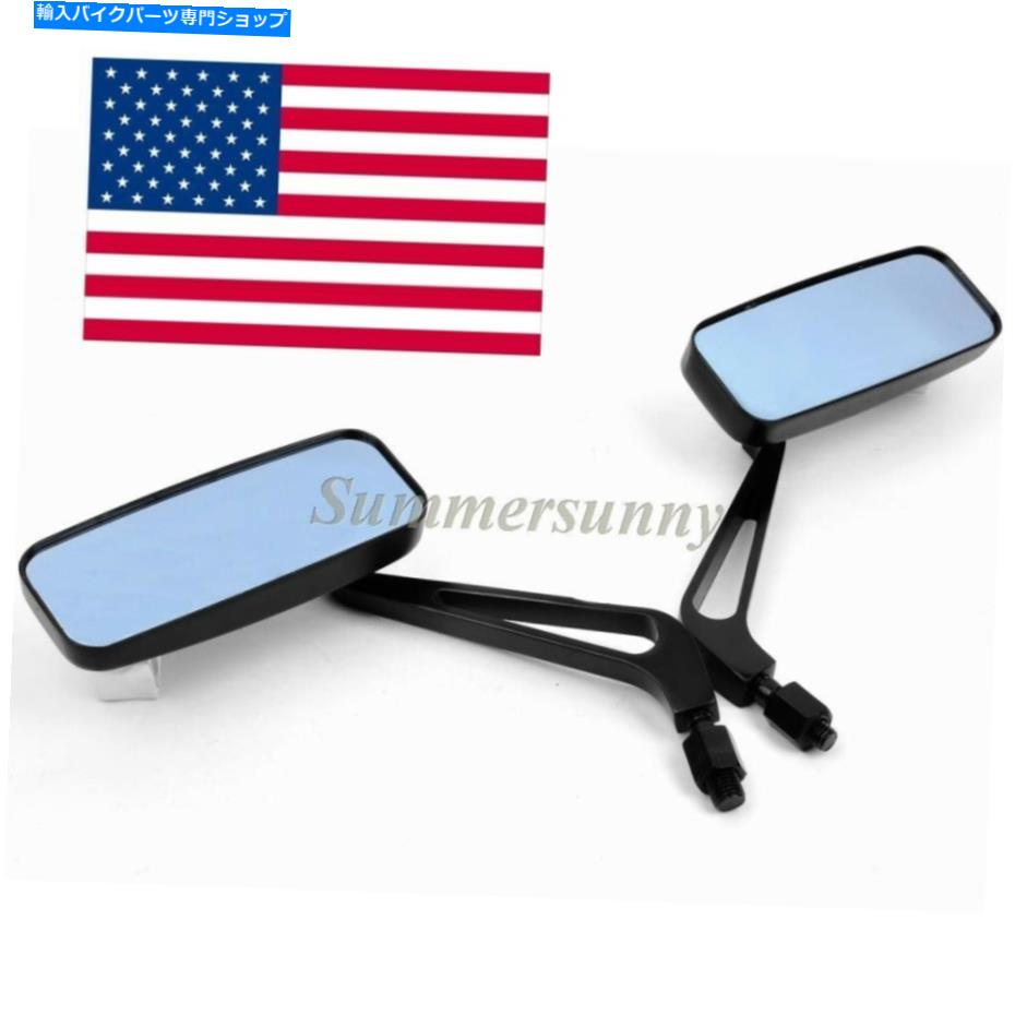 Mirror ヤマハのオートバイクルーザースクーターのためのユニバーサルブラックの長方形のバックミラー UNIVERSAL BLACK RECTANGLE REARVIEW MIRRORS FOR YAMAHA MOTORCYCLE CRUISER SCOOTER【並行輸入品】