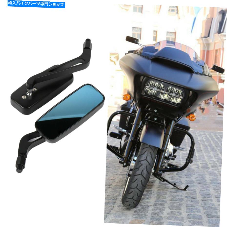 Mirror ハーレーストリートグライド特別ロードエレクトラグライドのためのブラックオートバイサイドミラー Black Motorcycle Side Mirrors For Harley Street Glide Special Road Electra Glide【並行輸入品】