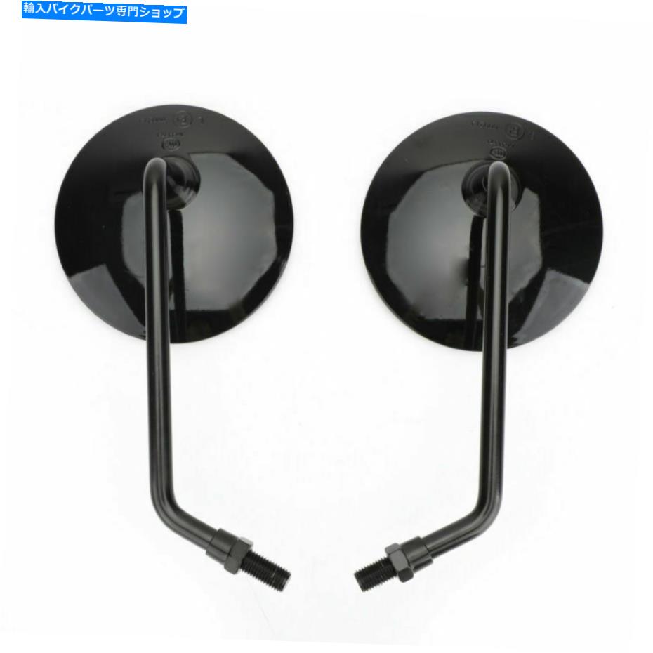 Mirror ブラックラウンドユニバーサルバックミラー対10mmオートバイバイクスクーターUS Black Round Universal Rearview Mirrors Pair 10mm Motorcycle Motorbike Scooter US【並行輸入品】