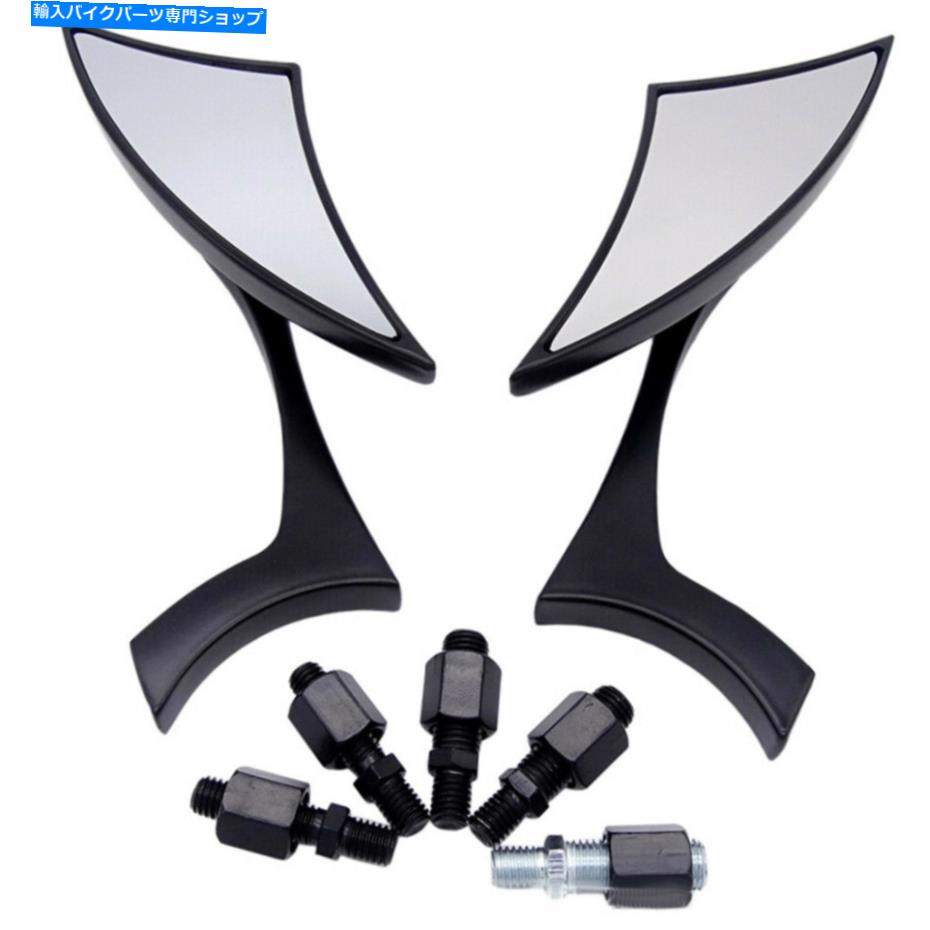 Mirror 2倍の黒い角度のミラーモーターバイクオートバイユニバーサルフィット8mm / 10mmのスレッドバイク 2X BLACK ANGLED MIRRORS MOTORBIKE MOTORCYCLE UNIVERSAL FIT 8MM/10MM THREAD BIKE【並行輸入品】