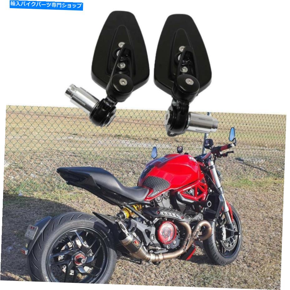 Mirror Ducati Monster 1200 797 696 620 7/8 ''バーエンドオートバイサイドミラーブラック For Ducati Monster 1200 797 696 620 7/8'' Bar End Motorcycle Side Mirrors Black【並行輸入品】