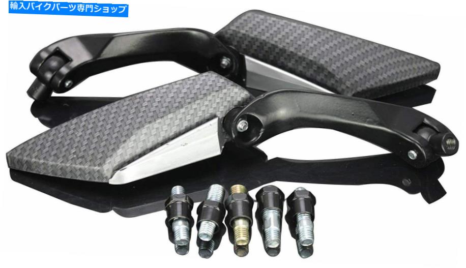 Mirror ハーレーダビッドソンエレクトラグライドダイナロードK用ブラックカーボンミニバックミラー Black Carbon Mini Rearview Mirrors for Harley-Davidson Electra Glide Dyna Road K【並行輸入品】