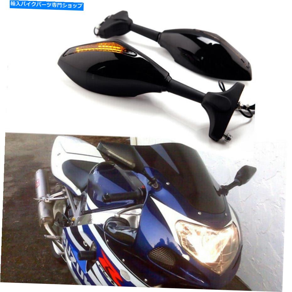 Mirror Suzuki GSXR 600 750 1000 HayabusaオートバイLEDターン信号サイドミラーA For Suzuki GSXR 600 750 1000 Hayabusa Motorcycle LED Turn Signals Side Mirrors A【並行輸入品】