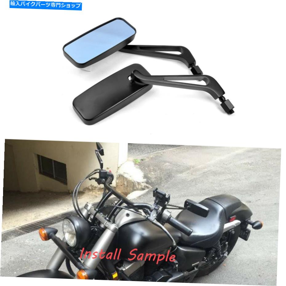 Mirror Honda Shadow Aero（ファントム）/ 600のためのカスタム長方形8mmのバックミラー Custom Rectangle 8mm 10mm Rearview Mirrors For Honda Shadow Aero (Phantom) / 600【並行輸入品】