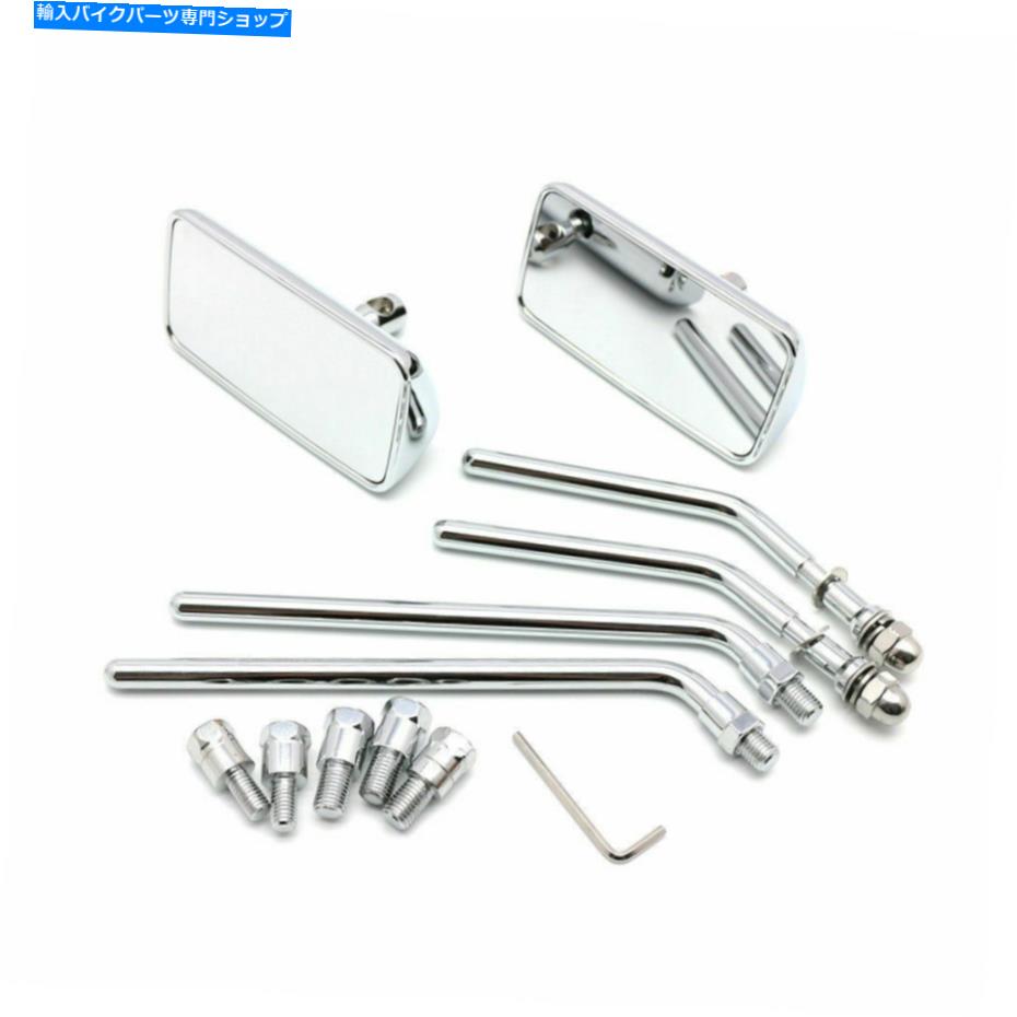 Mirror M8 M10オートバイの長方形のバックサイドミラーのハーレーホンダヤマハ鈴木 M8 M10 Motorcycle Rectangle Rearview Side Mirrors For Harley Honda Yamaha Suzuki【並行輸入品】