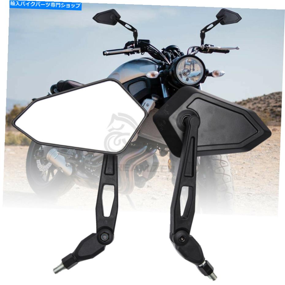 Mirror ヤマハV-STAR 250 650 950 1100 1300ブラックハンドオートバイビューサイドミラー For Yamaha V-Star 250 650 950 1100 1300 Black Hand Motorcycle View Side Mirrors【並行輸入品】