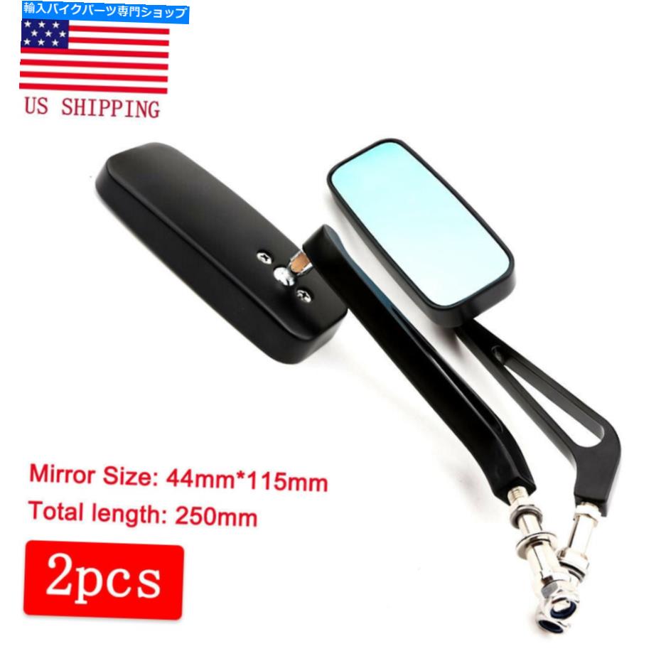Mirror ハーレークルーザーボベルチョッパーのための黒い長方形のオートバイのミラー Black Rectangle Motorcycle Mirrors For Harley Cruiser Bobber Chopper Softail US【並行輸入品】
