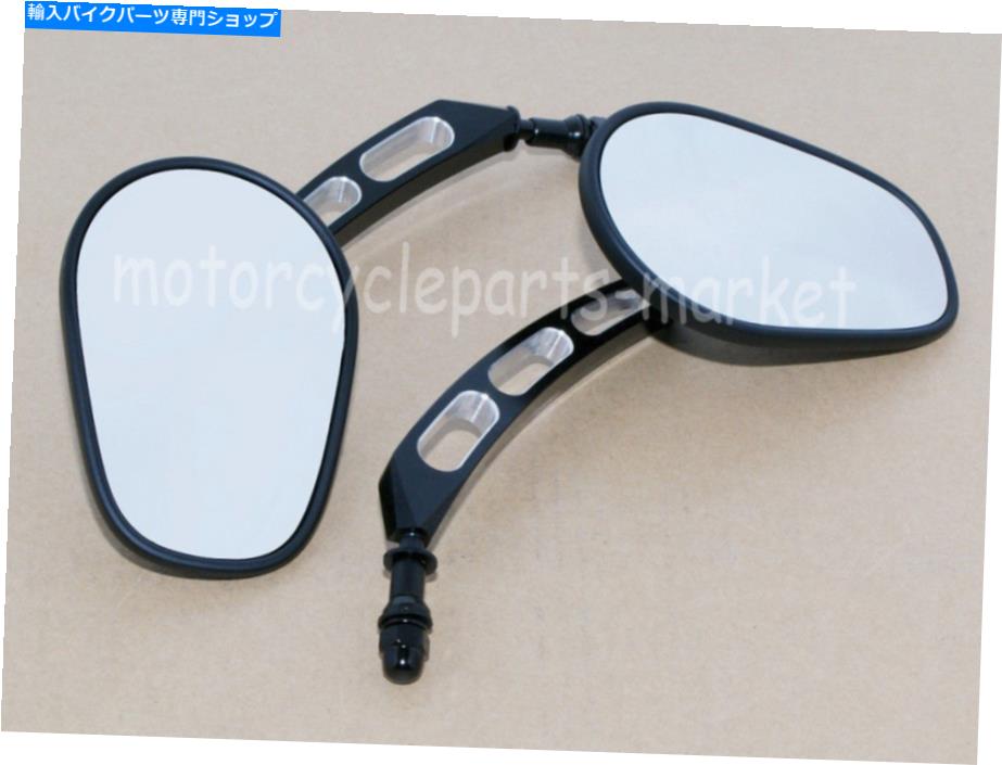 Mirror ブラックエッジカットバックビューサイドミラーのハーレースポーツスターソフトツアー8mm Black Edge Cut Rearview Side Mirrors For Harley Sportster Softail Touring 8mm【並行輸入品】