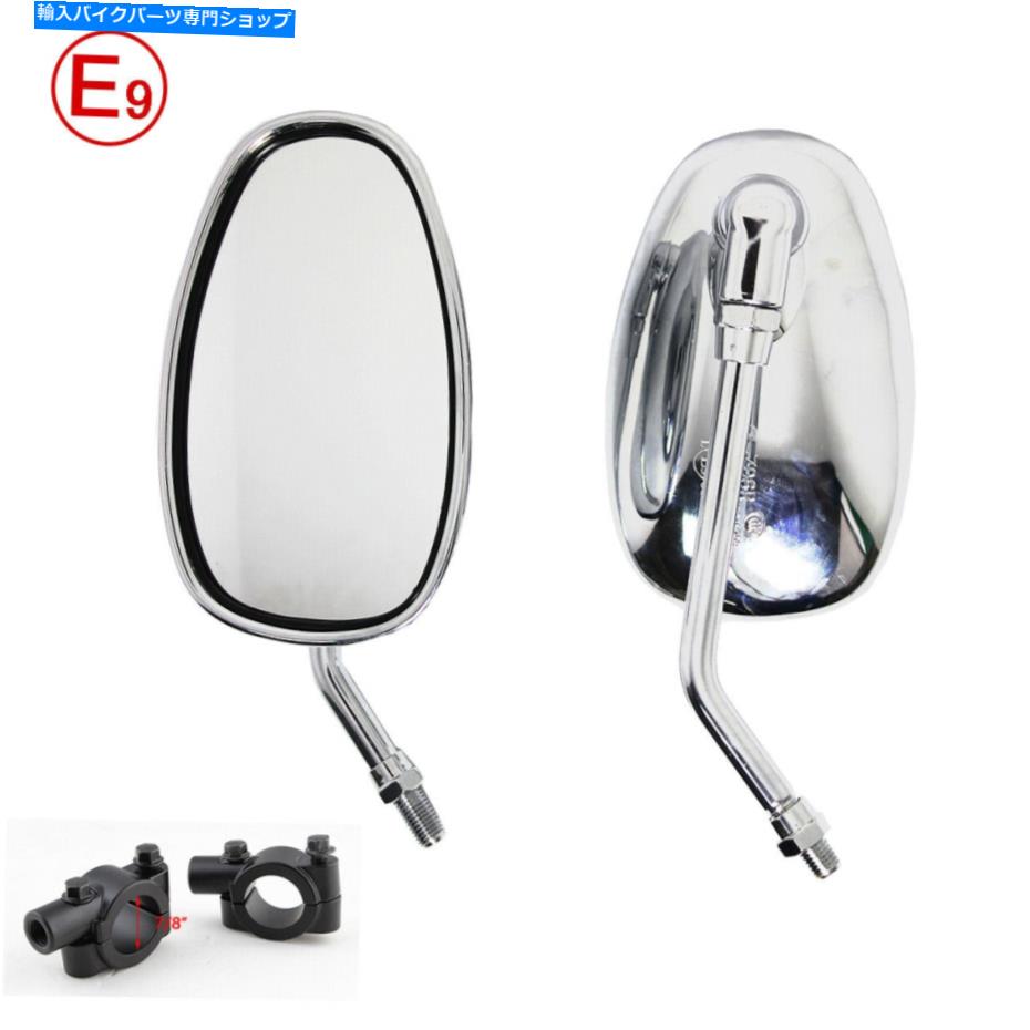 Mirror ATVクワッドスクーターストリートスポーツスノーバイク用クロムオートバイミラー+クランプ Chrome Motorcycle Mirrors+Clamps for ATV Quad Scooter Street Sport Snow Bike US【並行輸入品】 26,332円