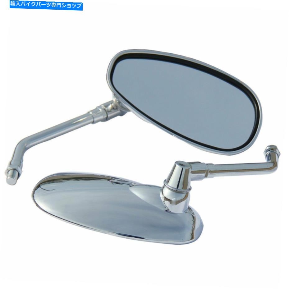 Mirror ヤマハスクーターズマVINO X-MAXのための1平面クロムオーバルミラー 1Pair Chrome Oval Mirrors for Yamaha Scooter Zuma Vino X-max【並行輸入品】