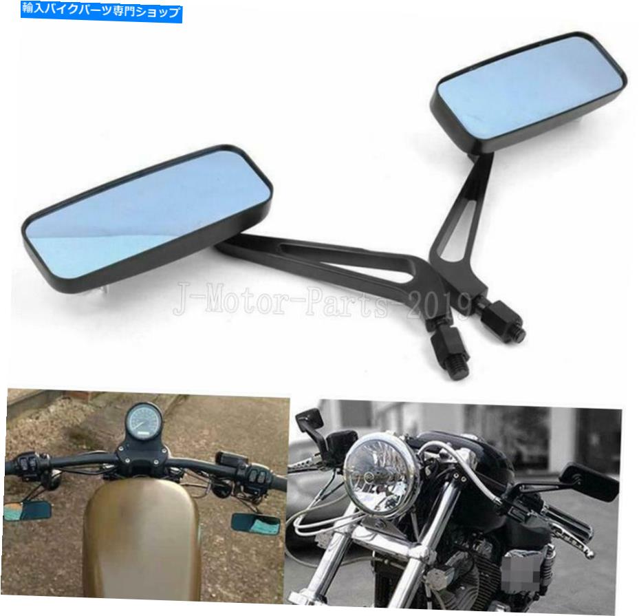 Mirror ハーレーロードグライドキングストリートグライドソフトダイナ米国のための黒い長方形のミラー Black Rectangle Mirrors For Harley Road Glide King Street Glide Softail Dyna US【並行輸入品】