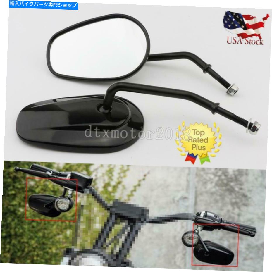 Mirror ハーリーダビッドソンストリートグライドフリドツーリングのためのオートバイブラックリアビューミラー Motorcycle Black Rearview Mirrors For Harley Davidson Street Glide FLHX Touring【並行輸入品】