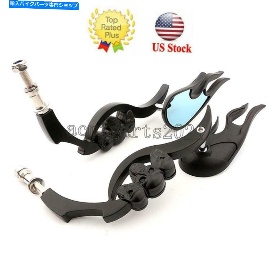 Mirror ハーリースポーツスターXL1200 XL883カスタム用オートバイブラックリアビューサイドミラー Motorcycle Black Rearview Side Mirrors For Harley Sportster XL1200 XL883 Custom【並行輸入品】
