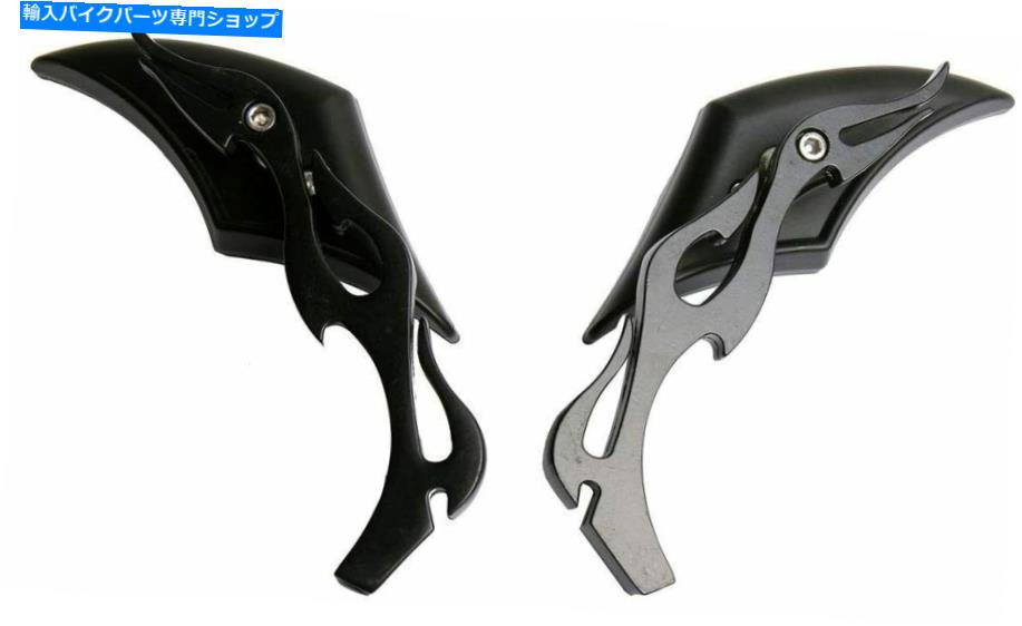 Mirror Harley-Davidson Electra Gliのための黒いCNCダイヤモンドの炎小さな背面図のミラー Black CNC Diamond Flame Small Rear View Mirrors for Harley-Davidson Electra Gli【並行輸入品】 27,210円